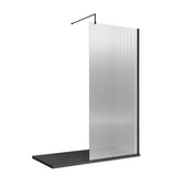 Modern Splash 1000mm Matt Black Fluted Wetroom Panel