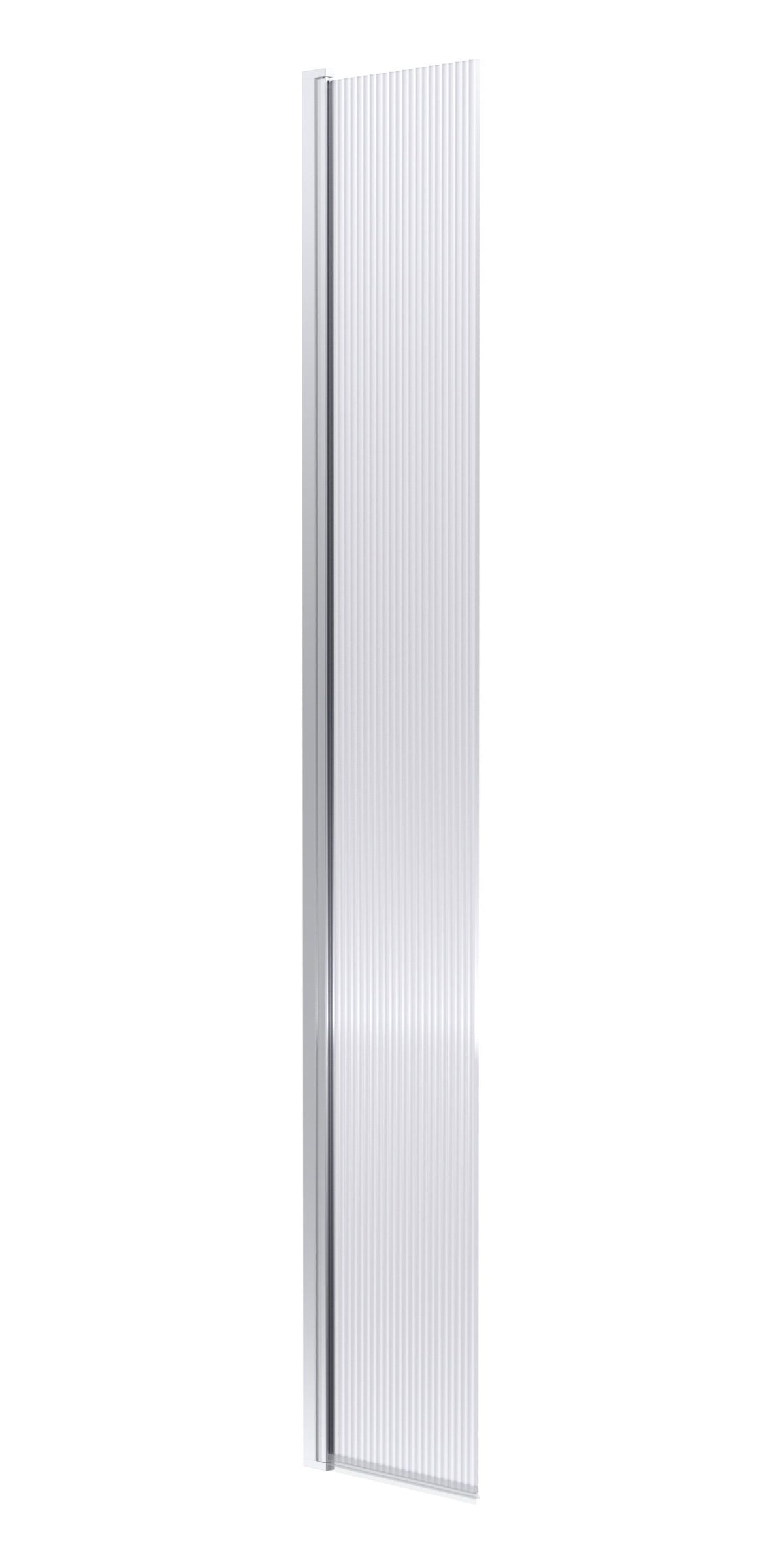 Modern Splash 300mm Chrome Fluted Concealed Hinged Return Wetroom Screen