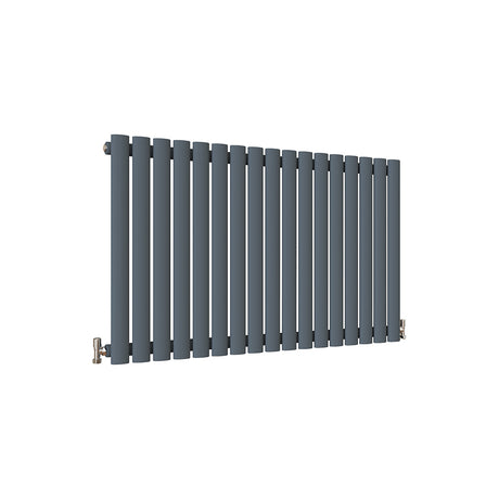 Horizontal Oval Column Anthracite & White Designer Central Heating Radiator UK