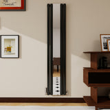 Modern Splash Vertical Oval Column Mirror Radiator 1800x381mm Single