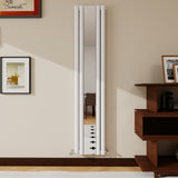 Modern Splash Vertical Oval Column Mirror Radiator 1800x381mm Double