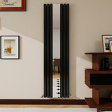 Modern Splash Vertical Oval Column Mirror Radiator 1800x499mm Double