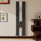 Modern Splash Vertical Oval Column Mirror Radiator 1800x499mm Double