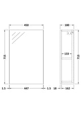 Modern Splash 450mm Gloss White Wall Hung Storage Unit