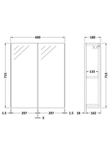 Modern Splash 600mm Gloss White Wall Hung Storage Unit