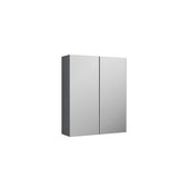 Modern Splash 600mm Satin Grey Wall Hung 50/50 Mirror Cabinet