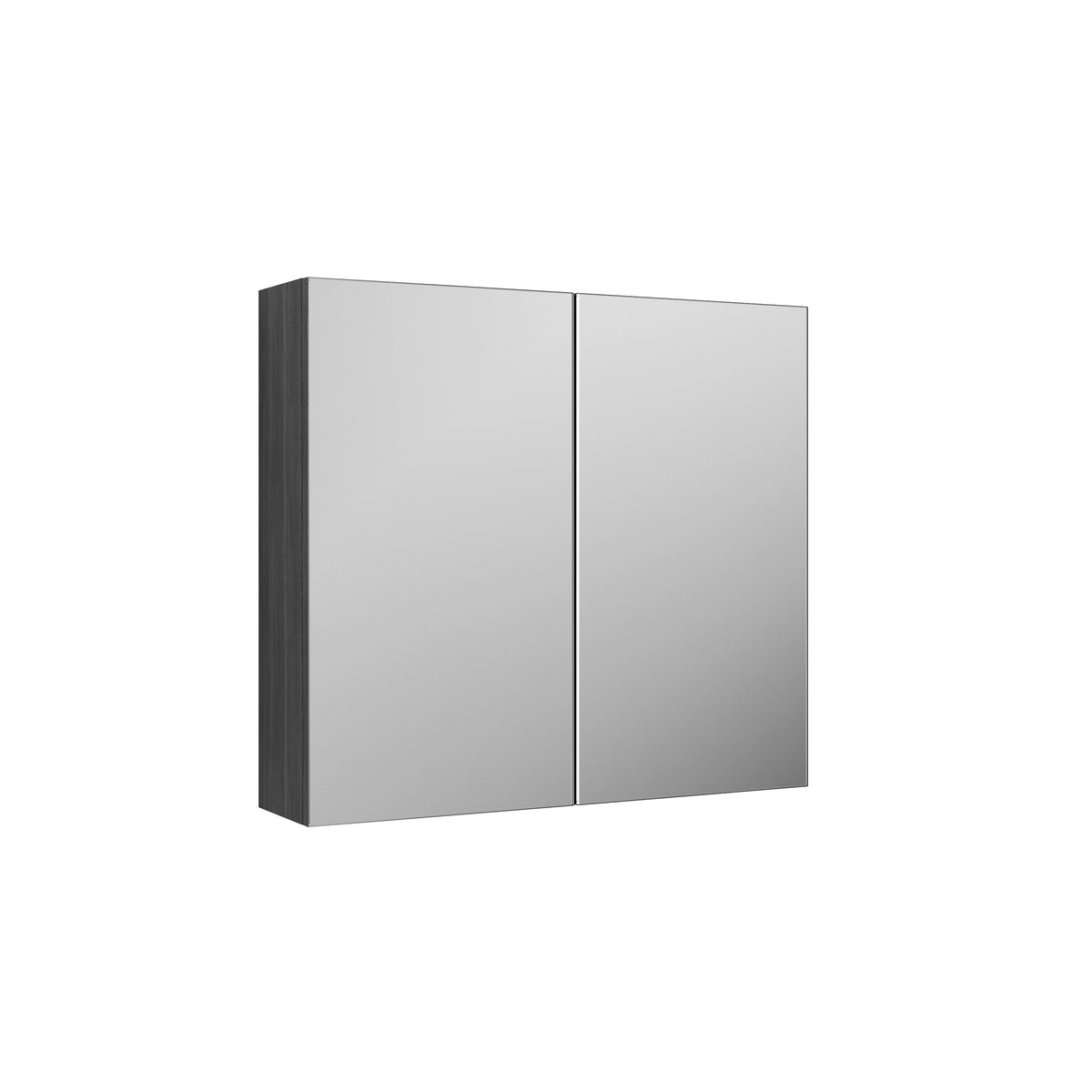 Wall Hung Double Door Mirror Storage Cabinet, 800mm, Brown Grey Avola