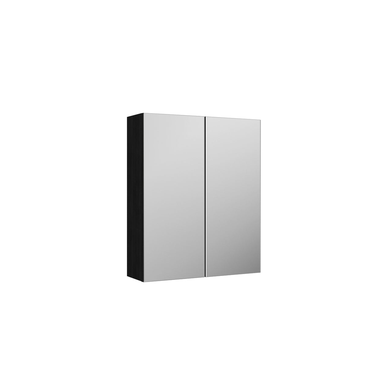 Modern Splash 600mm Charcoal Black Wall Hung 50/50 Mirror Cabinet