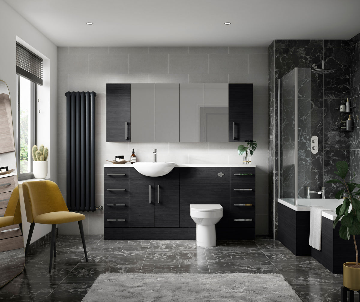 Modern Splash 600mm Charcoal Black Wall Hung Storage Unit