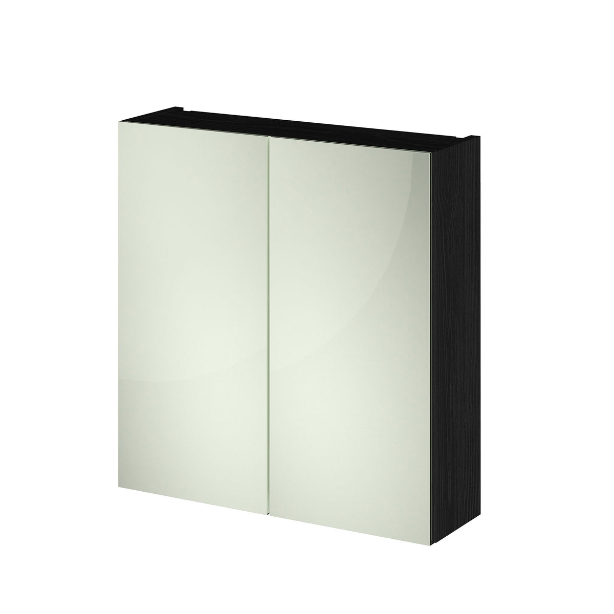 Modern Splash 800 x 715mm Fitted Wall Hung Charcoal Black Mirror Unit (50/50)