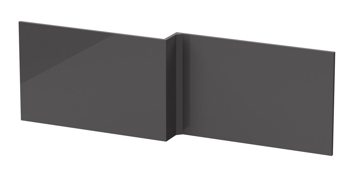 Modern Splash 1700mm L-Shaped Gloss Grey MFC Shower Bath Front Panel