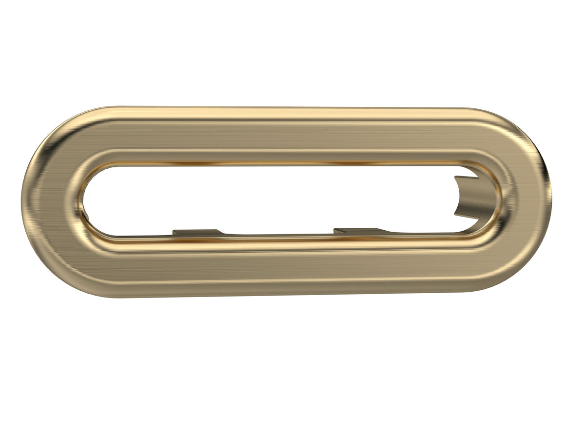 Oval Brushed Brass Basin Overflow Cover