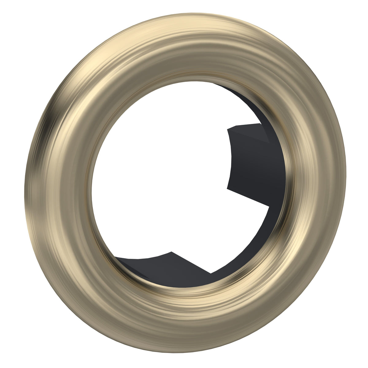 Round Brushed Brass Basin Overflow Cover