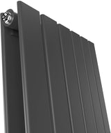 Modern Splash Flat Panel Black Radiator Details