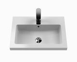 Modern Splash Compact 600mm Midnight Blue 2 Door Floor Standing Vanity Unit With Polymarble Basin