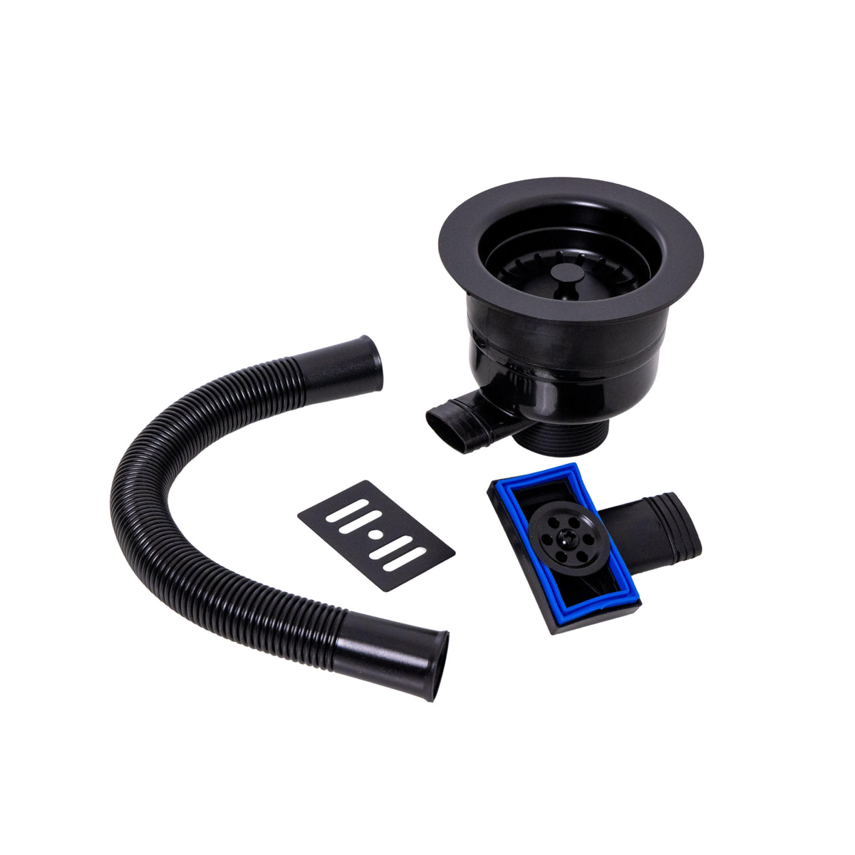 Matt Black Top Fix  Basket Strainer Basin Waste With Overflow