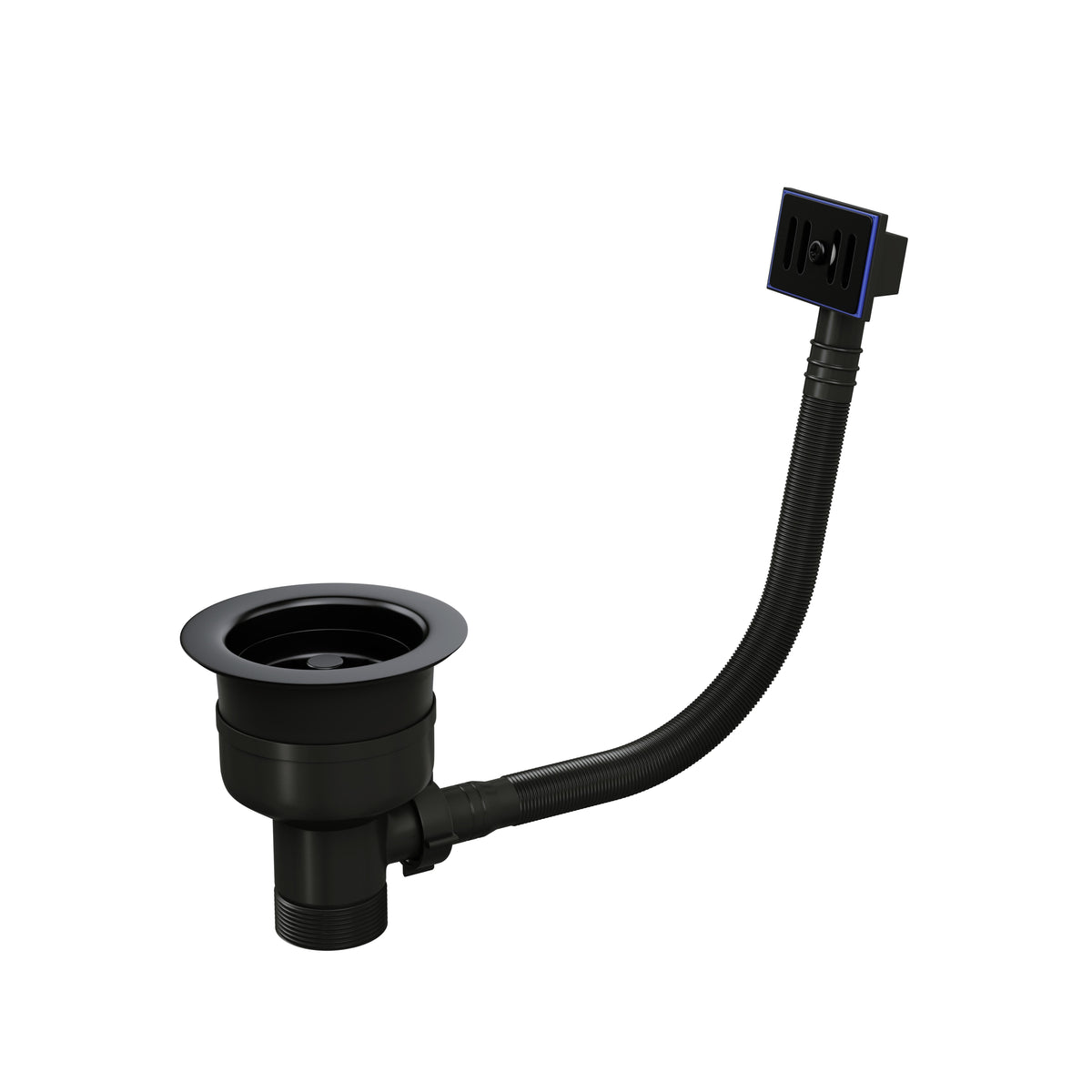 Matt Black Top Fix  Basket Strainer Basin Waste With Overflow
