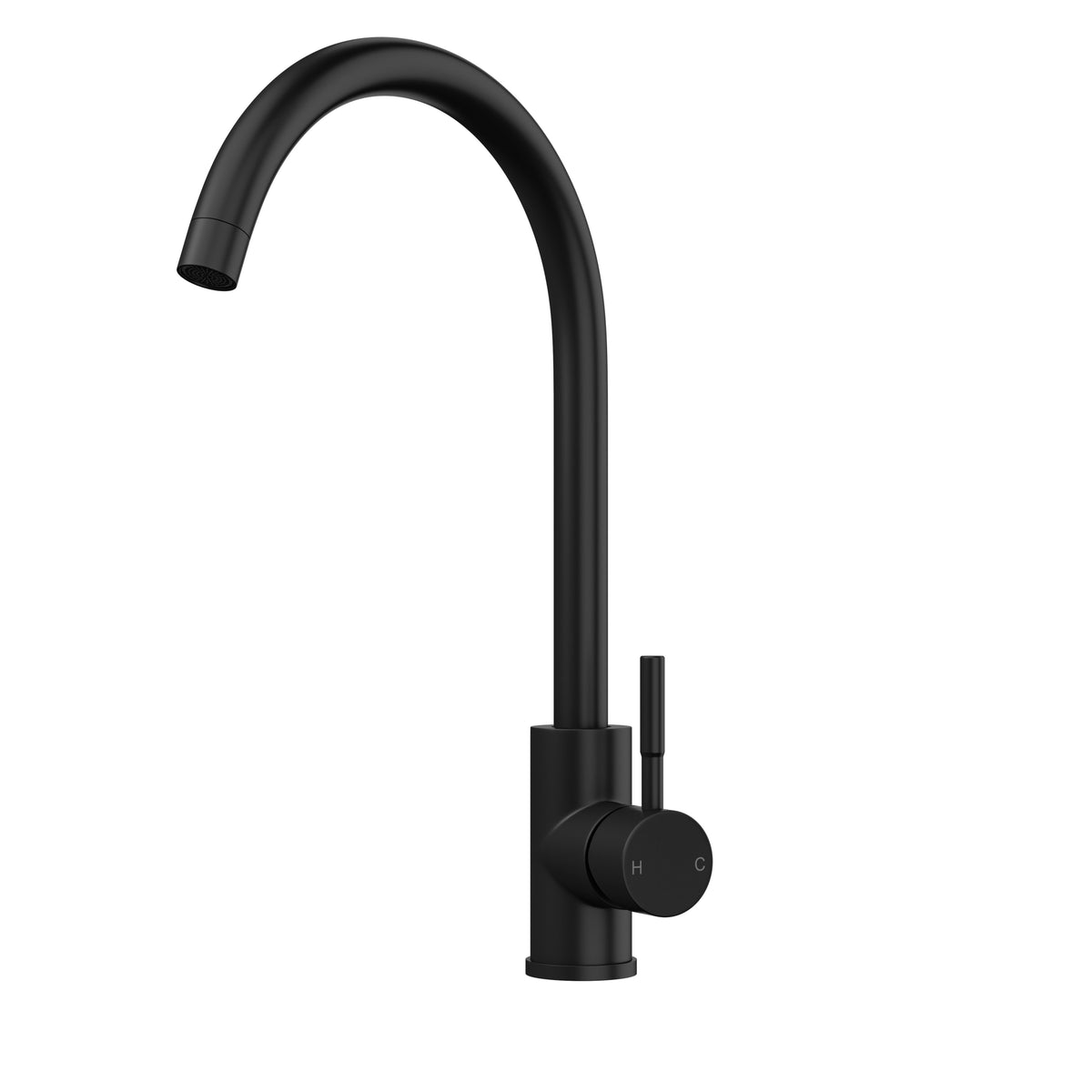 Modern Splash Top Fix Matt Black Swan Kitchen Tap