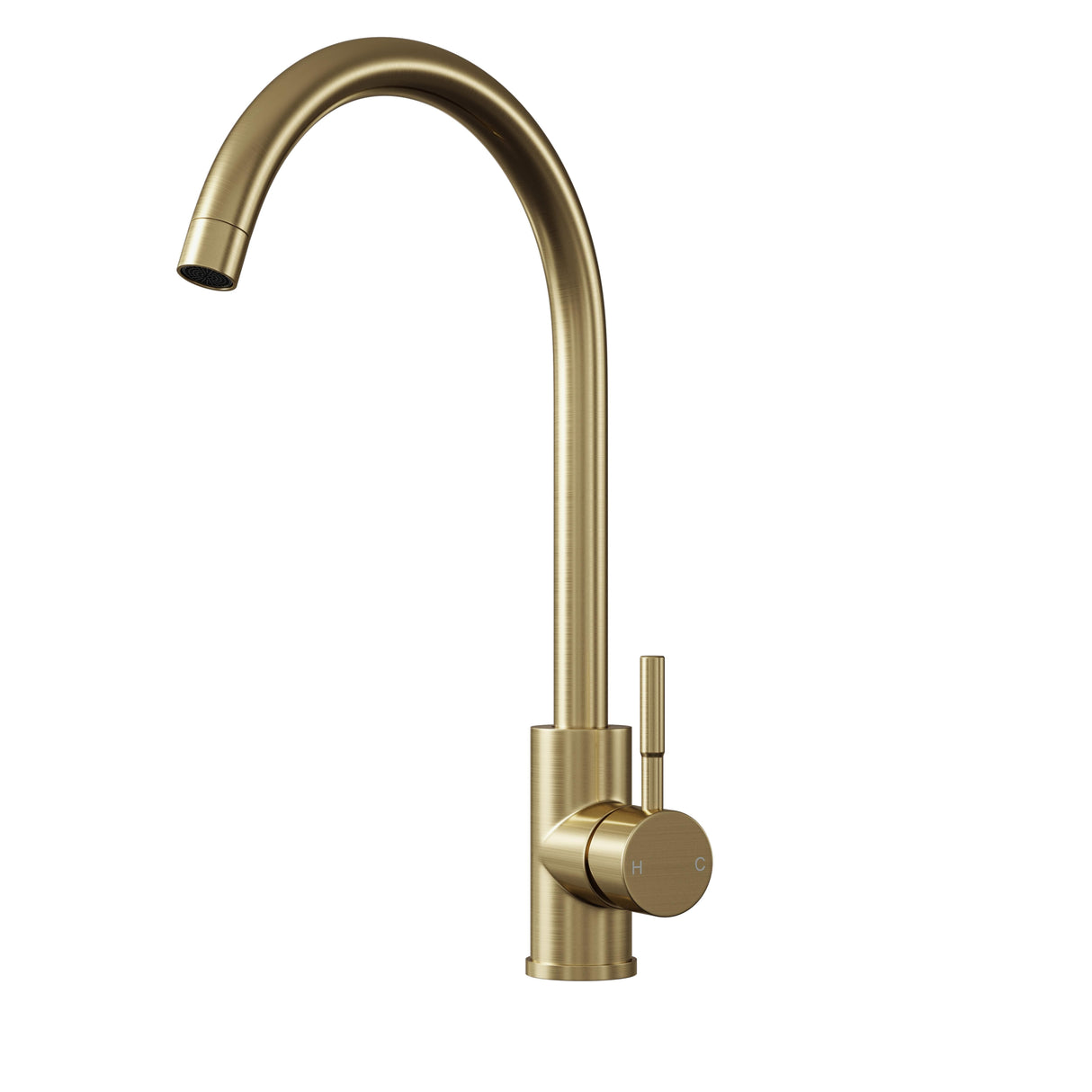 Top Fix Brushed Brass Swan Kitchen Tap