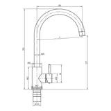 Top Fix Brushed Brass Swan Kitchen Tap