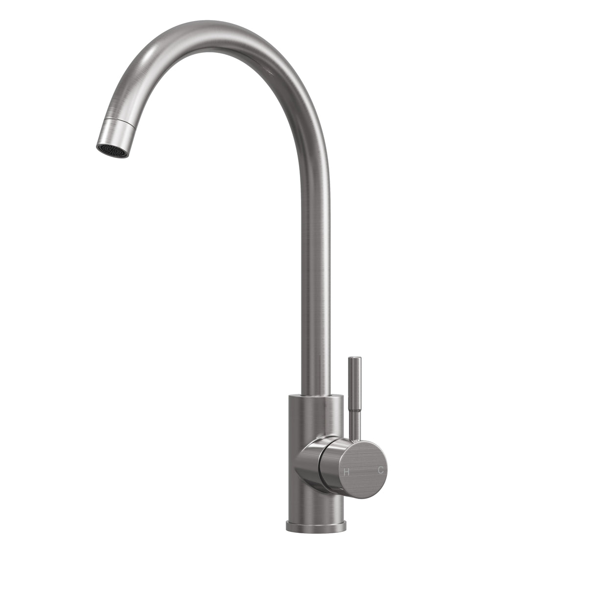 Top Fix Brushed Steel Swan Kitchen Tap