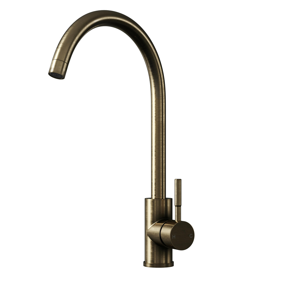Top Fix Antique Brass Swan Kitchen Tap
