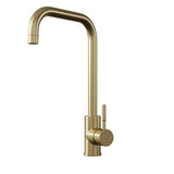Top Fix Brushed Brass Square Kitchen Tap