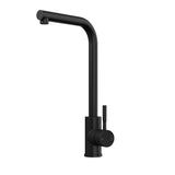 Top Fix Matt Black L-Neck Kitchen Tap