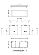 Chrome 1900mm Profile Extension Kit