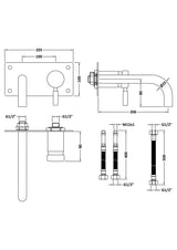 Hudson Reed Chrome Tec Single Lever Chrome Wall Mounted Basin Tap