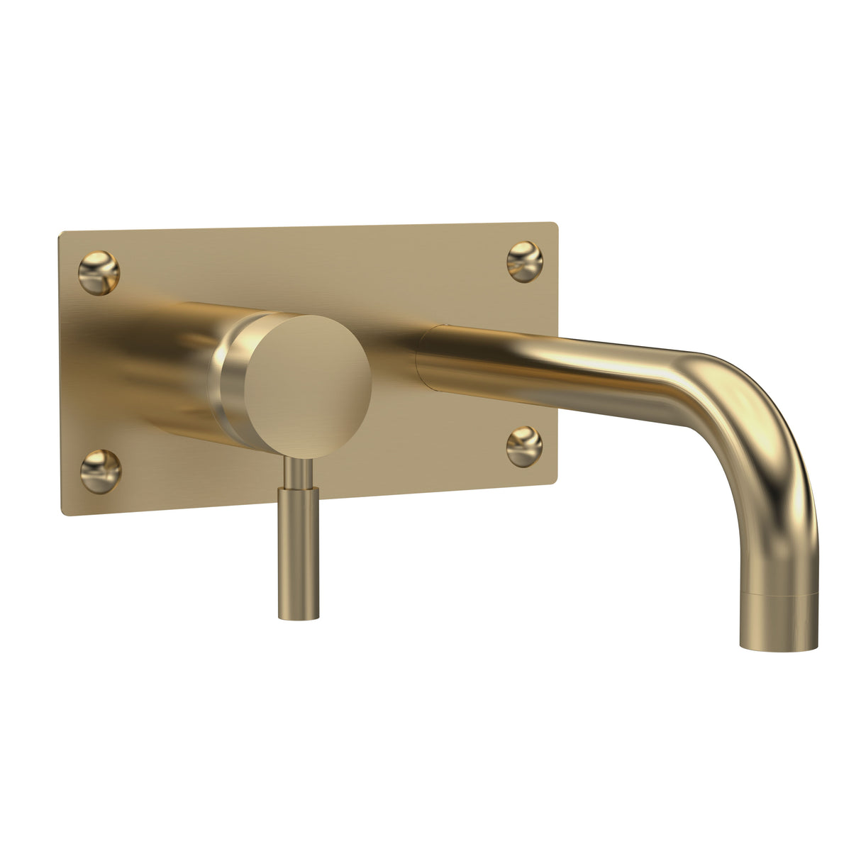 Hudson Reed Brushed Brass Tec Single Lever Wall Mounted Basin Bath Filler