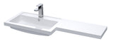 Modern Splash 1100mm 1 Tap Hole Left Hand Polymarble L-Shaped Basin