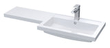 Modern Splash 1100mm 1 Tap Hole Right Hand Polymarble L-Shaped Basin