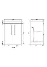 Modern Splash Parade 600mm Soft Black 2 Door Floor Standing Vanity Unit