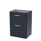 Modern Splash Parade 600mm Soft Black 2 Drawer Floor Standing Vanity Unit
