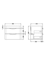 Modern Splash Parade 600mm Gloss White Wall Hung Vanity Unit