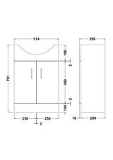 Modern Splash Mayford 550mm White Floor Standing Vanity Unit