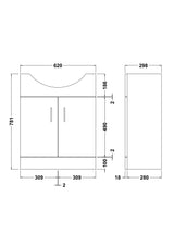 Modern Splash Mayford 650mm White Floor Standing Vanity Unit