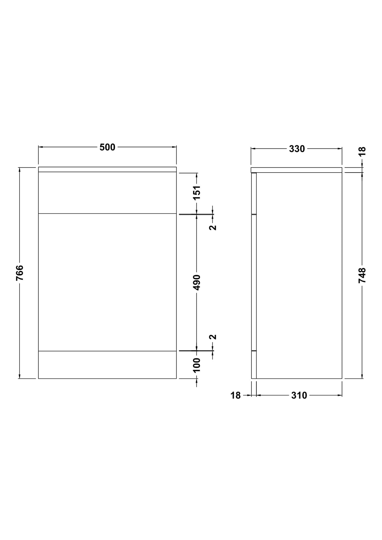 Modern Splash Mayford 500mm Gloss White Floor Standing WC Unit