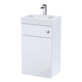 Modern Splash 500mm Gloss White 2 In 1 Floor Standing Vanity Unit With Basin, WC Unit With Concealed Cistern