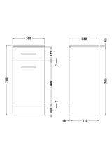 Modern Splash 330mm Drawer Gloss White Floor Standing Cabinet