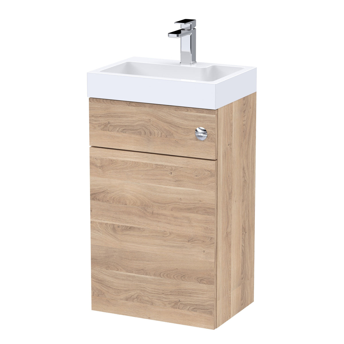 Modern Splash 500mm Bleached Oak WC Unit With 1 Tap Hole Basin