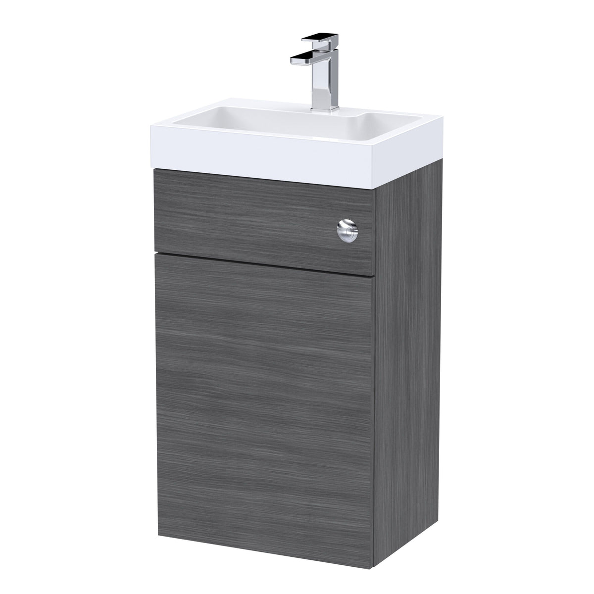 Modern Splash 500mm Anthracite 2 In 1 Floor Standing Vanity Unit With Basin, WC Unit With Concealed Cistern
