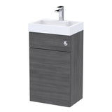 Modern Splash 500mm Anthracite 2 In 1 Floor Standing Vanity Unit With Basin, WC Unit With Concealed Cistern