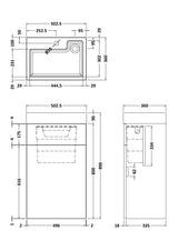 Modern Splash 500mm Anthracite 2 In 1 Floor Standing Vanity Unit With Basin, WC Unit With Concealed Cistern