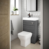 Modern Splash 500mm Anthracite 2 In 1 Floor Standing Vanity Unit With Basin, WC Unit With Concealed Cistern