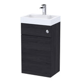 Modern Splash 500mm Charcoal Black 2 In 1 Floor Standing Vanity Unit With Basin, WC Unit With Concealed Cistern