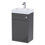Modern Splash 500mm Gloss Grey 2 In 1 Floor Standing Vanity Unit With Basin, WC Unit With Concealed Cistern