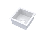 Modern Splash 457mm x 457mm Fireclay White Single Bowl Square Inset Sink With Central Waste And Overflow