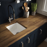 Modern Splash 457mm x 457mm Fireclay White Single Bowl Square Inset Sink With Central Waste And Overflow